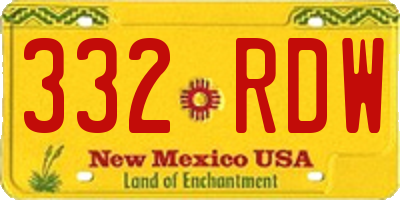 NM license plate 332RDW