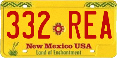 NM license plate 332REA