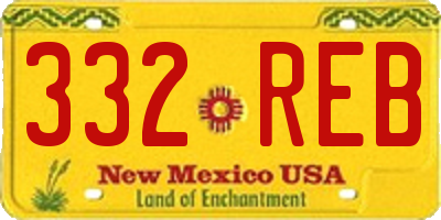 NM license plate 332REB