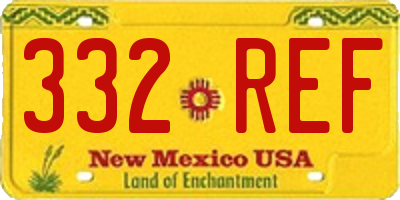 NM license plate 332REF
