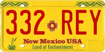 NM license plate 332REY