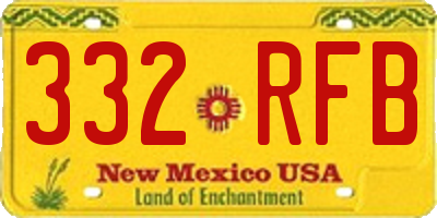 NM license plate 332RFB