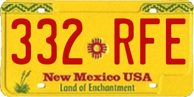 NM license plate 332RFE