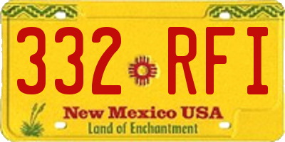 NM license plate 332RFI