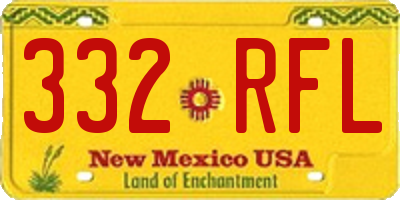 NM license plate 332RFL