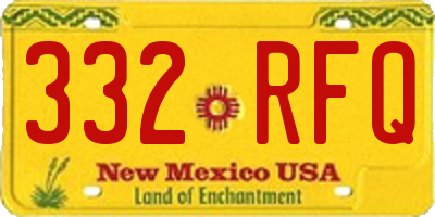 NM license plate 332RFQ