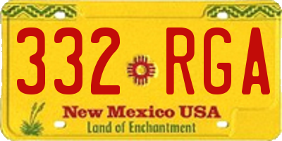 NM license plate 332RGA