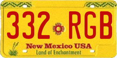 NM license plate 332RGB