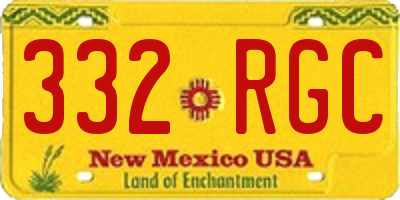 NM license plate 332RGC