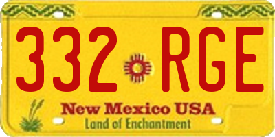NM license plate 332RGE