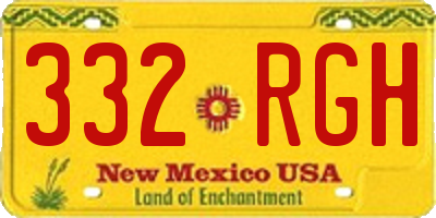 NM license plate 332RGH