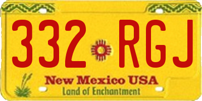 NM license plate 332RGJ