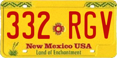 NM license plate 332RGV