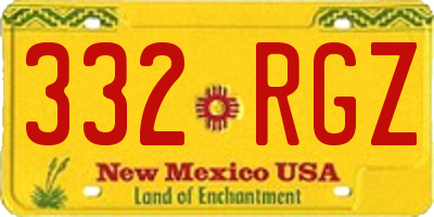 NM license plate 332RGZ