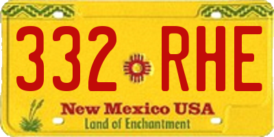 NM license plate 332RHE