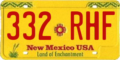 NM license plate 332RHF