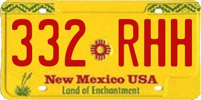 NM license plate 332RHH