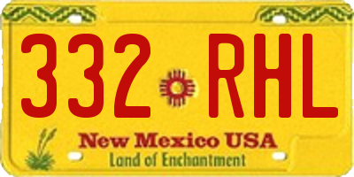 NM license plate 332RHL