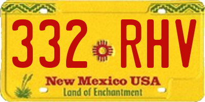 NM license plate 332RHV