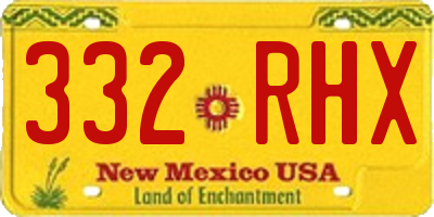 NM license plate 332RHX