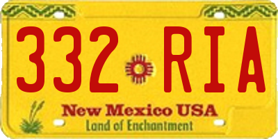 NM license plate 332RIA