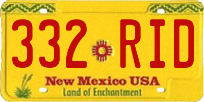 NM license plate 332RID