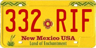 NM license plate 332RIF