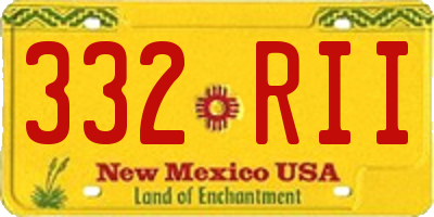 NM license plate 332RII