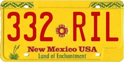 NM license plate 332RIL
