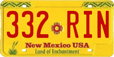 NM license plate 332RIN