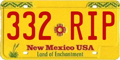 NM license plate 332RIP
