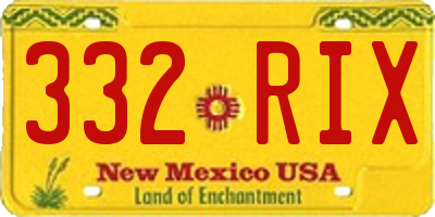 NM license plate 332RIX