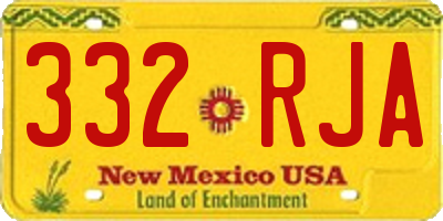 NM license plate 332RJA