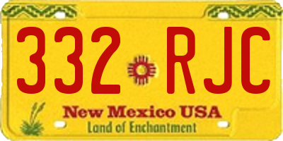 NM license plate 332RJC