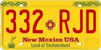 NM license plate 332RJD