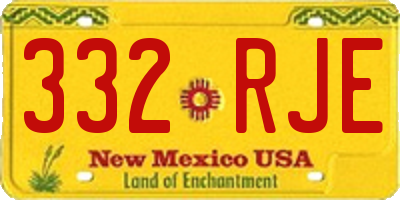 NM license plate 332RJE