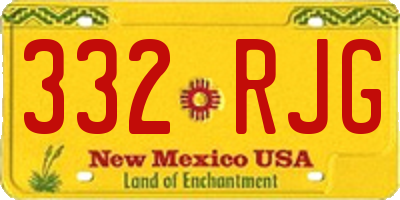 NM license plate 332RJG