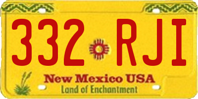 NM license plate 332RJI