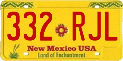 NM license plate 332RJL