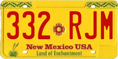 NM license plate 332RJM