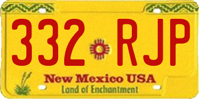 NM license plate 332RJP