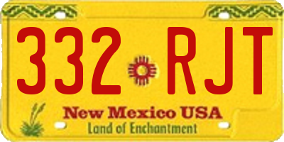 NM license plate 332RJT