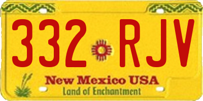 NM license plate 332RJV