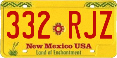NM license plate 332RJZ