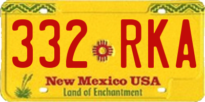 NM license plate 332RKA
