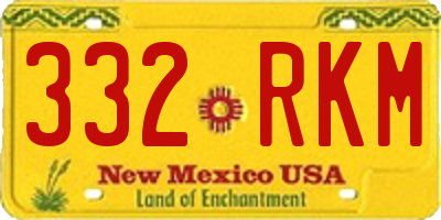 NM license plate 332RKM