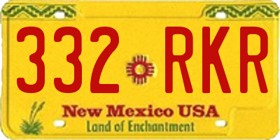 NM license plate 332RKR