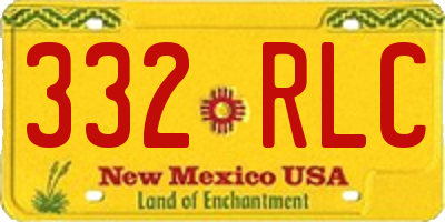 NM license plate 332RLC