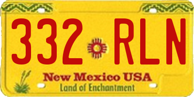 NM license plate 332RLN