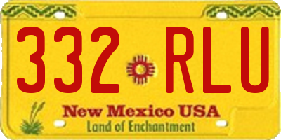 NM license plate 332RLU